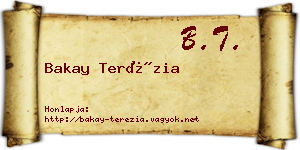 Bakay Terézia névjegykártya