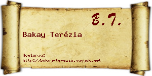 Bakay Terézia névjegykártya